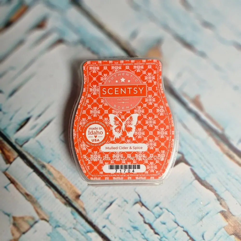 Scentsy Mulled Cider & Spice Wax Bar Retired Sweet Fruit Cider Cinnamon 3.2 oz